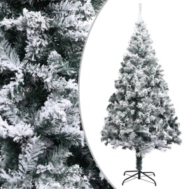 vidaXL Zasnežený umelý vianočný stromček zelený 300cm PVC