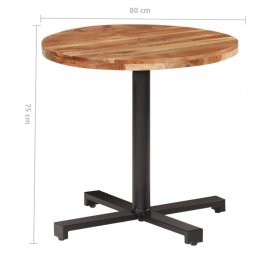 vidaXL Bistro stôl okrúhly hnedá / čierna 80 cm 320281