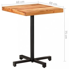 vidaXL Bistro stôl štvorcový hnedá / čierna 60x60x75 cm 320276