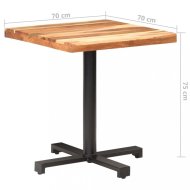vidaXL Bistro stôl štvorcový hnedá / čierna 70x70x75 cm 320278 - cena, porovnanie