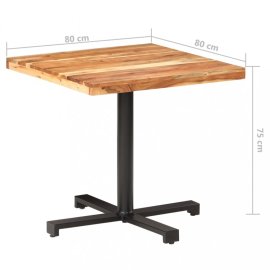 vidaXL Bistro stôl štvorcový hnedá / čierna 80x80x75 cm 320280