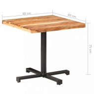 vidaXL Bistro stôl štvorcový hnedá / čierna 80x80x75 cm 320280 - cena, porovnanie