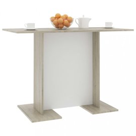 vidaXL Jedálenský stôl 110x60 cm Dub sonoma / biela 800248