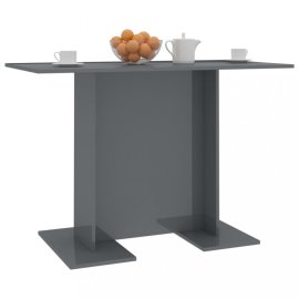 vidaXL Jedálenský stôl 110x60 cm Sivá lesk 800251