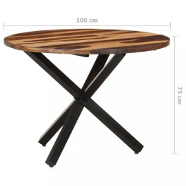vidaXL Jedálenský stôl akácie / čierna 100x100x75 cm 321683