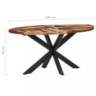 vidaXL Jedálenský stôl akácie / čierna 160x90x75 cm 321674 - cena, porovnanie