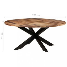vidaXL Jedálenský stôl akácie / čierna 175x175x75 cm 321686