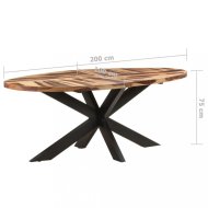 vidaXL Jedálenský stôl akácie / čierna 200x100x75 cm 321677 - cena, porovnanie