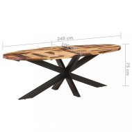 vidaXL Jedálenský stôl akácie / čierna 240x100x75 cm 321680 - cena, porovnanie