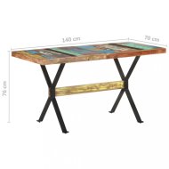 vidaXL Jedálenský stôl drevo / oceľ 140x70x76 cm 321607 - cena, porovnanie