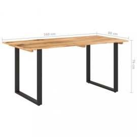 vidaXL Jedálenský stôl masívne drevo / oceľ 160x80x75 cm 286473