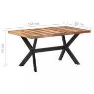 vidaXL  Jedálenský stôl masívne drevo / oceľ 160x80x75 cm 321547 - cena, porovnanie