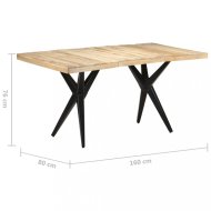 vidaXL Jedálenský stôl masívne drevo / oceľ 160x80x76 cm 323566 - cena, porovnanie