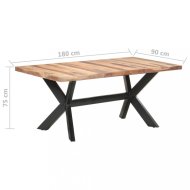 vidaXL Jedálenský stôl masívne drevo / oceľ 180x90x75 cm 321548 - cena, porovnanie