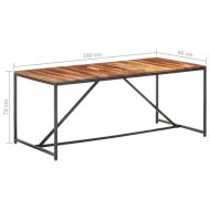 vidaXL Jedálenský stôl masívne drevo / oceľ 180x90x76 cm 286343 - cena, porovnanie