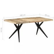 vidaXL Jedálenský stôl masívne drevo / oceľ 180x90x76 cm 323569 - cena, porovnanie
