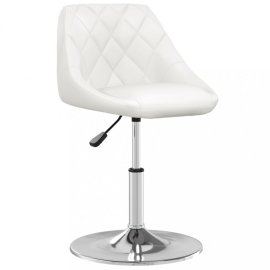 vidaXL Kancelárska stolička umelá koža / chróm Biela 335149
