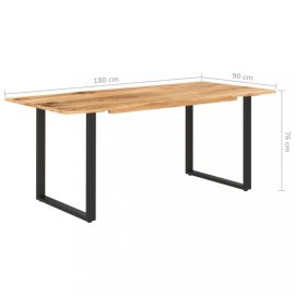 vidaXL Jedálenský stôl masívne drevo / oceľ 180x90x76 cm 286472