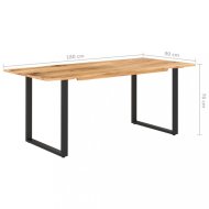 vidaXL Jedálenský stôl masívne drevo / oceľ 180x90x76 cm 286472 - cena, porovnanie