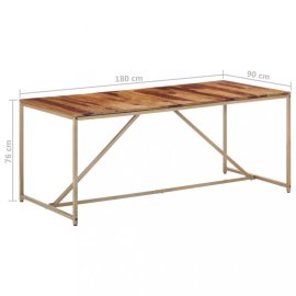 vidaXL Jedálenský stôl masívne drevo / oceľ 180x90x76 cm 286335