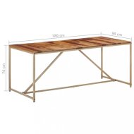 vidaXL Jedálenský stôl masívne drevo / oceľ 180x90x76 cm 286335 - cena, porovnanie