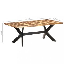 vidaXL Jedálenský stôl masívne drevo / oceľ 200x100x75 cm 321549