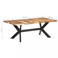 vidaXL Jedálenský stôl masívne drevo / oceľ 200x100x75 cm 321549 - cena, porovnanie