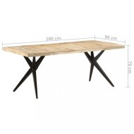 vidaXL Jedálenský stôl masívne drevo / oceľ 200x90x76 cm 323572 - cena, porovnanie