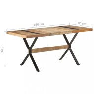 vidaXL Jedálenský stôl drevo / oceľ 160x80x76 cm 321608 - cena, porovnanie