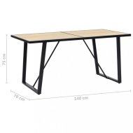 vidaXL Jedálenský stôl dub / čierna 140x70x75 cm 281561 - cena, porovnanie