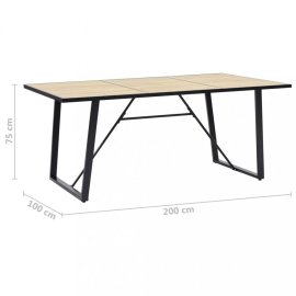 vidaXL Jedálenský stôl dub / čierna 200x100x75 cm 281564
