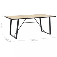 vidaXL  Jedálenský stôl dub / čierna 200x100x75 cm 281564 - cena, porovnanie