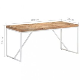 vidaXL Jedálenský stôl hnedá / biela 160x70x76 cm 323549