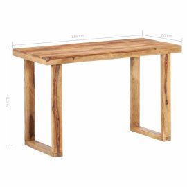 vidaXL Jedálenský stôl masívne drevo 118x60x76 cm 287357