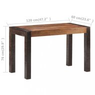 vidaXL Jedálenský stôl masívne drevo 120x60x76 cm 289653 - cena, porovnanie