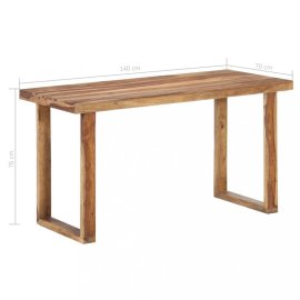 vidaXL Jedálenský stôl masívne drevo 140x70x76 cm 287356