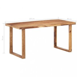 vidaXL Jedálenský stôl masívne drevo 160x80x76 cm 287355