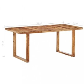 vidaXL Jedálenský stôl masívne drevo 180x90x76 cm 287354