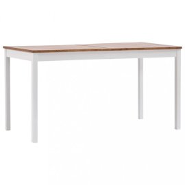 vidaXL Jedálenský stôl masívne drevo Biela / hnedá 283402