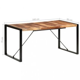 vidaXL Jedálenský stôl masívne drevo / kov 160x80x75 cm 321541