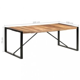 vidaXL Jedálenský stôl masívne drevo / kov 200x100x75 cm 321543