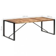 vidaXL Jedálenský stôl masívne drevo / kov 220x100x75 cm 321544 - cena, porovnanie