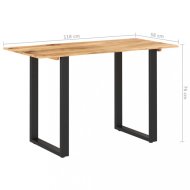 vidaXL Jedálenský stôl masívne drevo / oceľ 118x58x76 cm 286475 - cena, porovnanie