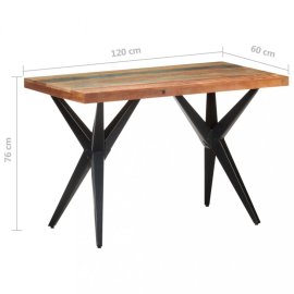 vidaXL Jedálenský stôl masívne drevo / oceľ 120x60x76 cm 323561