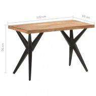 vidaXL Jedálenský stôl masívne drevo / oceľ 120x60x76 cm 323559 - cena, porovnanie