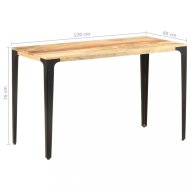 vidaXL Jedálenský stôl masívne drevo / oceľ 120x60x76 cm 286362 - cena, porovnanie