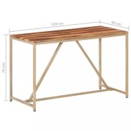 vidaXL Jedálenský stôl masívne drevo / oceľ 120x60x76 cm 286337 - cena, porovnanie