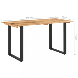 vidaXL Jedálenský stôl masívne drevo / oceľ 140x70x76 cm 286474