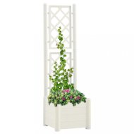 vidaXL Záhradný kvetináč s treláží 43 x 43 x 142 cm PP Biela 313979 - cena, porovnanie