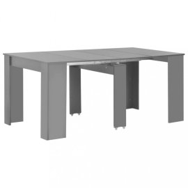 vidaXL Rozkladací jedálenský stôl 91/175 Sivá lesk 283733